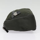 Salvatore Ferragamo Clutch Bag Canvas Khaki Silver Auth bs18241-3