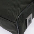 Salvatore Ferragamo Clutch Bag Canvas Khaki Silver Auth bs18241-7