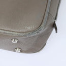 BALLY Hand Bag Leather Gray Silver Auth bs18244-9