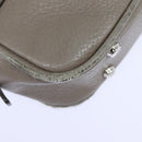 BALLY Hand Bag Leather Gray Silver Auth bs18244-16