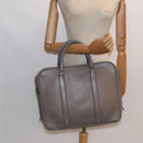 BALLY Hand Bag Leather Gray Silver Auth bs18244-21