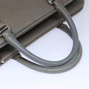 BALLY Hand Bag Leather Gray Silver Auth bs18244-7
