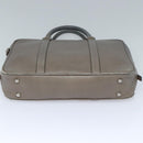 BALLY Hand Bag Leather Gray Silver Auth bs18244-5