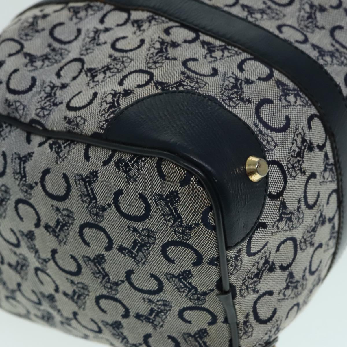 CELINE C Macadam Canvas Boston Bag Navy Auth bs18257