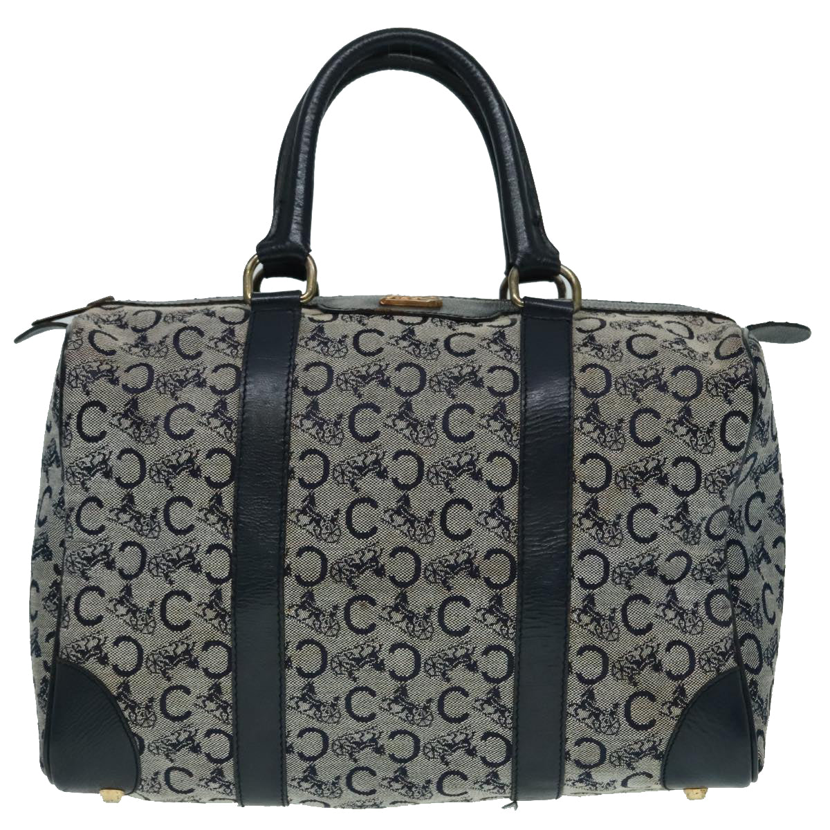 CELINE C Macadam Canvas Boston Bag Navy Auth bs18257