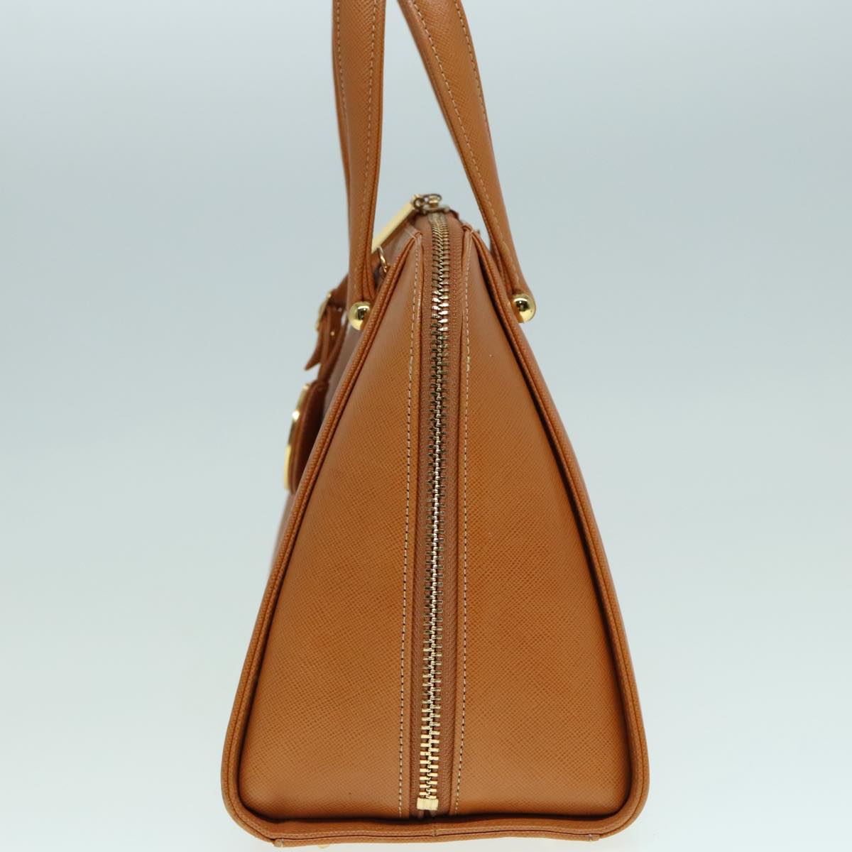 VALENTINO Hand Bag Leather 2way Brown Gold Auth bs18269 - 0