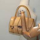 GUCCI Hand Bag Leather Beige Auth bs18272-26