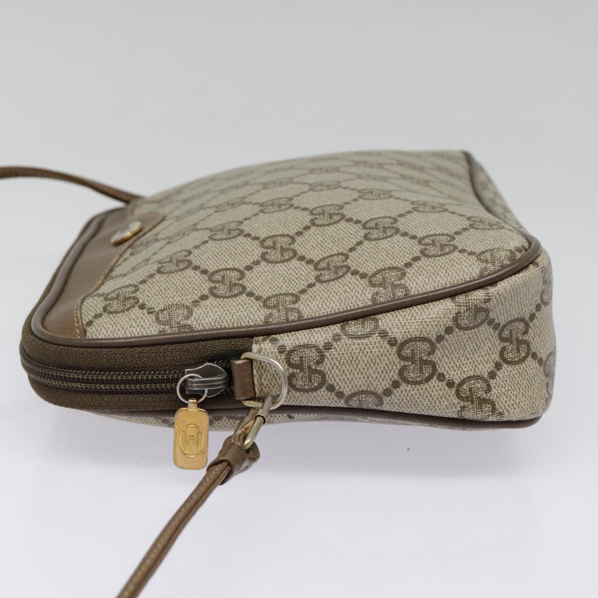 GUCCI GG Supreme Shoulder Bag PVC Beige 97 02 068 Auth bs18276