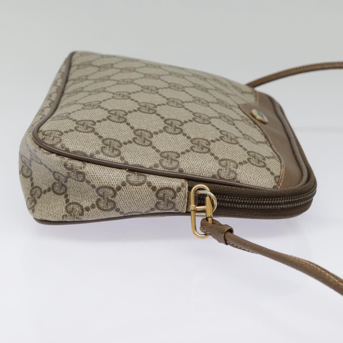 GUCCI GG Supreme Shoulder Bag PVC Beige 97 02 068 Auth bs18276