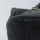 Salvatore Ferragamo Vala Hand Bag Leather Black Gold Auth bs18289-16
