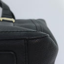 Salvatore Ferragamo Vala Hand Bag Leather Black Gold Auth bs18289-17