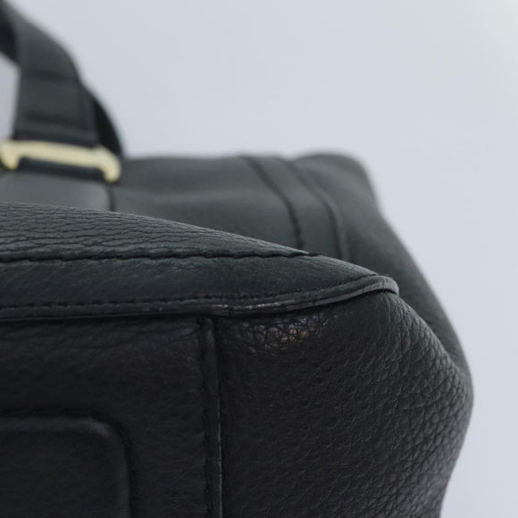 Salvatore Ferragamo Vala Hand Bag Leather Black Gold Auth bs18289