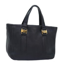 Salvatore Ferragamo Vala Hand Bag Leather Black Gold Auth bs18289-1