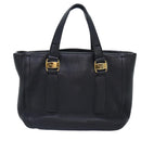 Salvatore Ferragamo Vala Hand Bag Leather Black Gold Auth bs18289-2