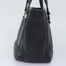 Salvatore Ferragamo Vala Hand Bag Leather Black Gold Auth bs18289-3