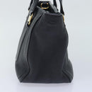 Salvatore Ferragamo Vala Hand Bag Leather Black Gold Auth bs18289-4