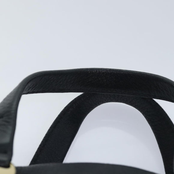 Salvatore Ferragamo Vala Hand Bag Leather Black Gold Auth bs18289