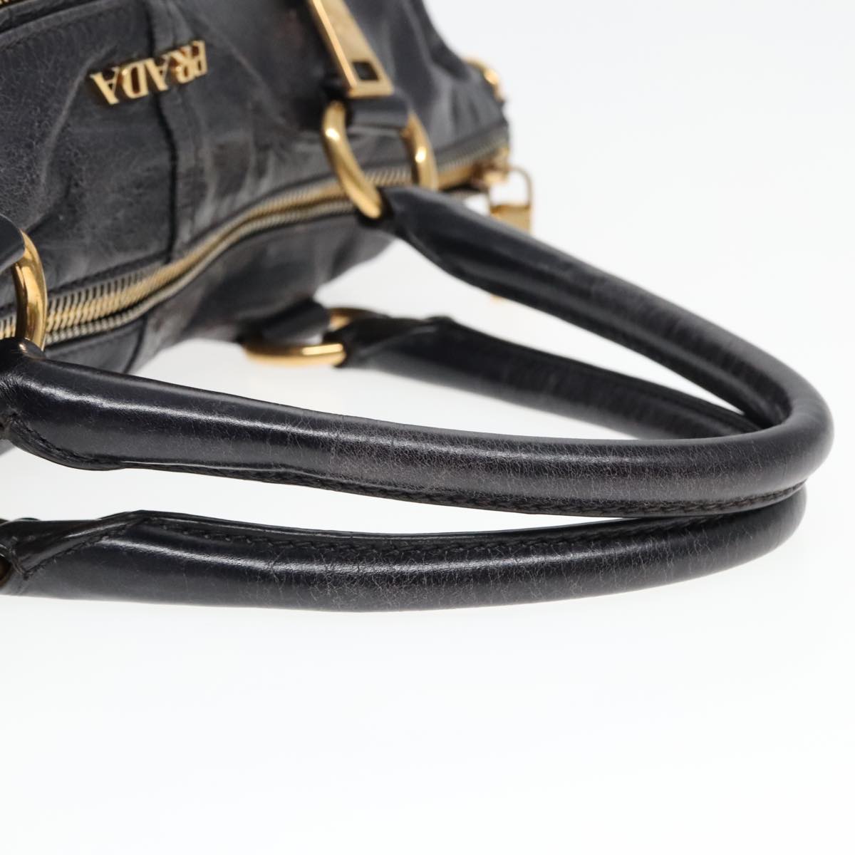 PRADA Hand Bag Leather 2way Black Auth bs18291