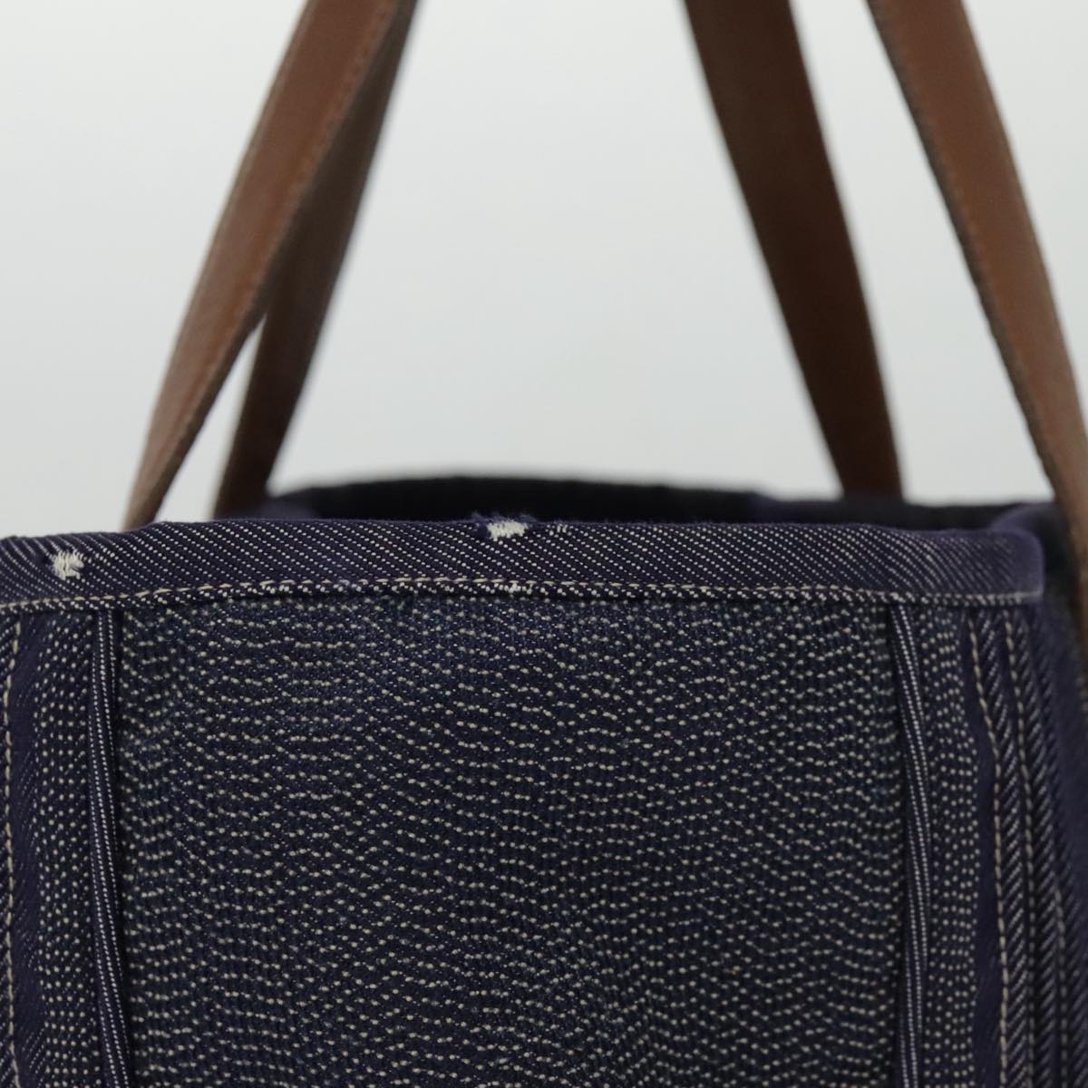 HERMES Calicut Denim Tote Bag Canvas Navy Auth bs18295