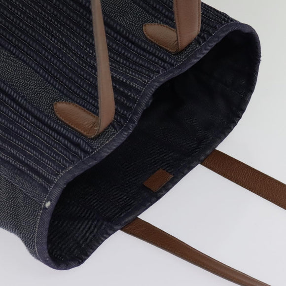 HERMES Calicut Denim Tote Bag Canvas Navy Auth bs18295
