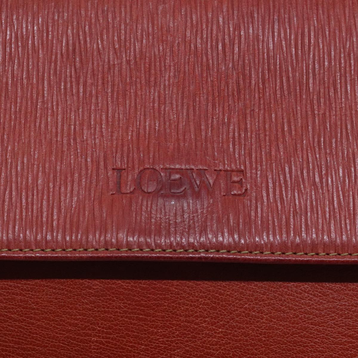 LOEWE Velazquez Twist Hand Bag Leather 2way Red Auth bs18310