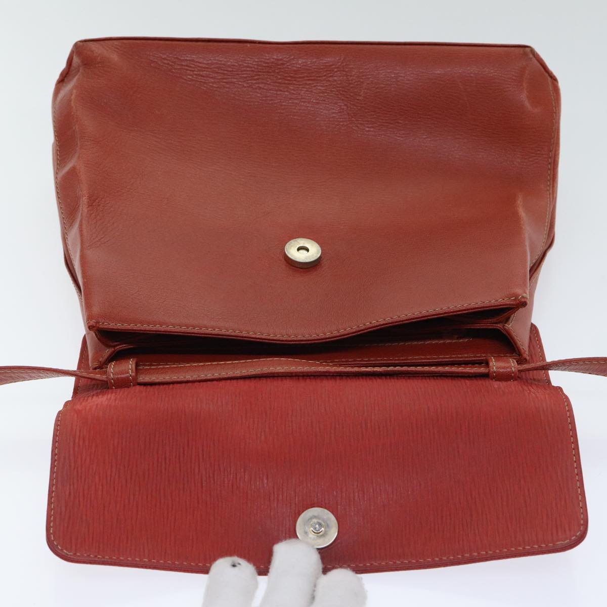 LOEWE Velazquez Twist Hand Bag Leather 2way Red Auth bs18310