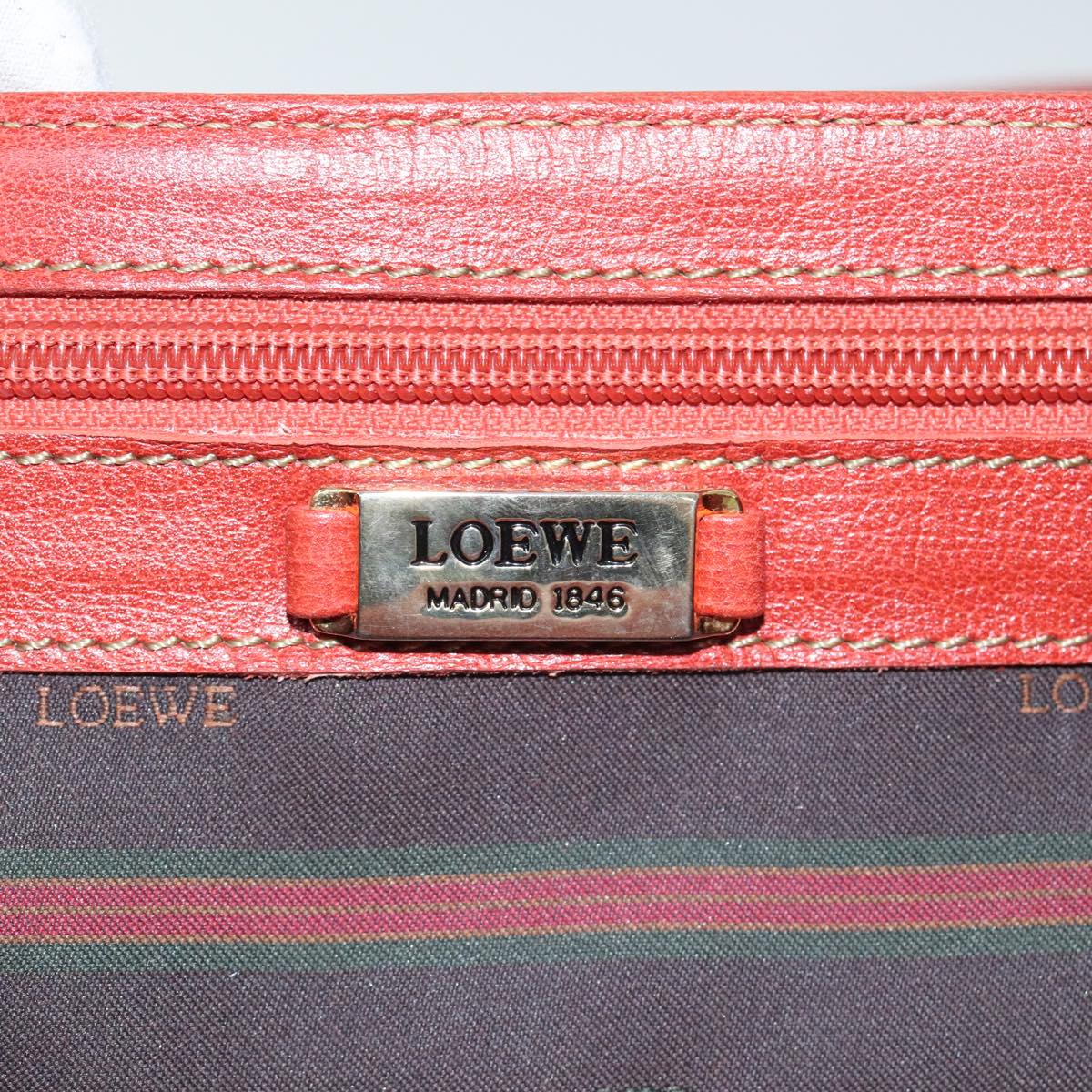 LOEWE Velazquez Twist Hand Bag Leather 2way Red Auth bs18310