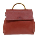 LOEWE Velazquez Twist Hand Bag Leather 2way Red Auth bs18310-13