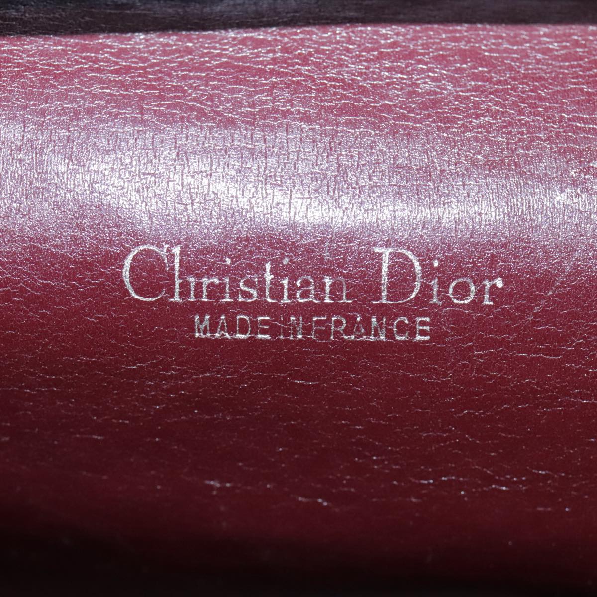 Christian Dior Trotter Canvas Chain Shoulder Bag Red Gold Auth bs18311