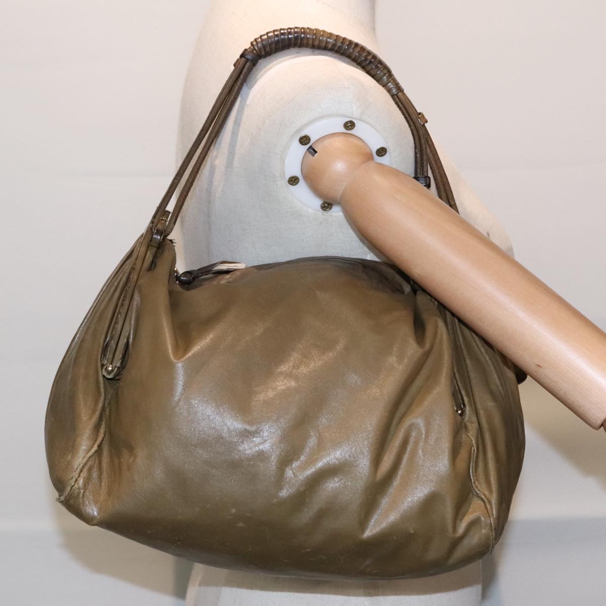 BOTTEGA VENETA Hand Bag Leather Brown Auth bs18329