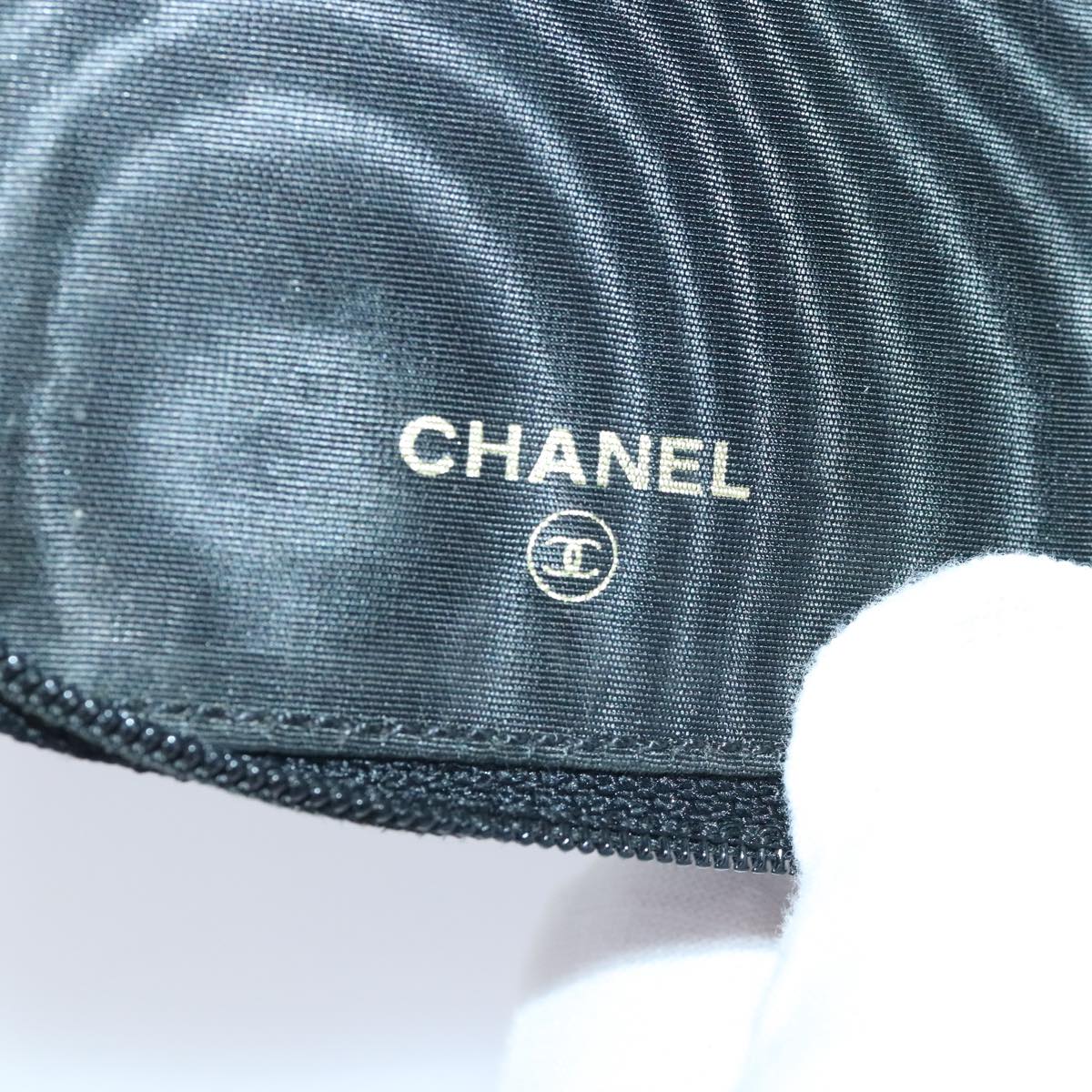 CHANEL Key Case Caviar Skin Black Gold CC Auth bs18348