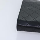 CHANEL Matelasse Chain Shoulder Bag Lamb Skin Black Gold CC Auth bs18351-14