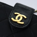 CHANEL Matelasse Chain Shoulder Bag Lamb Skin Black Gold CC Auth bs18351-10