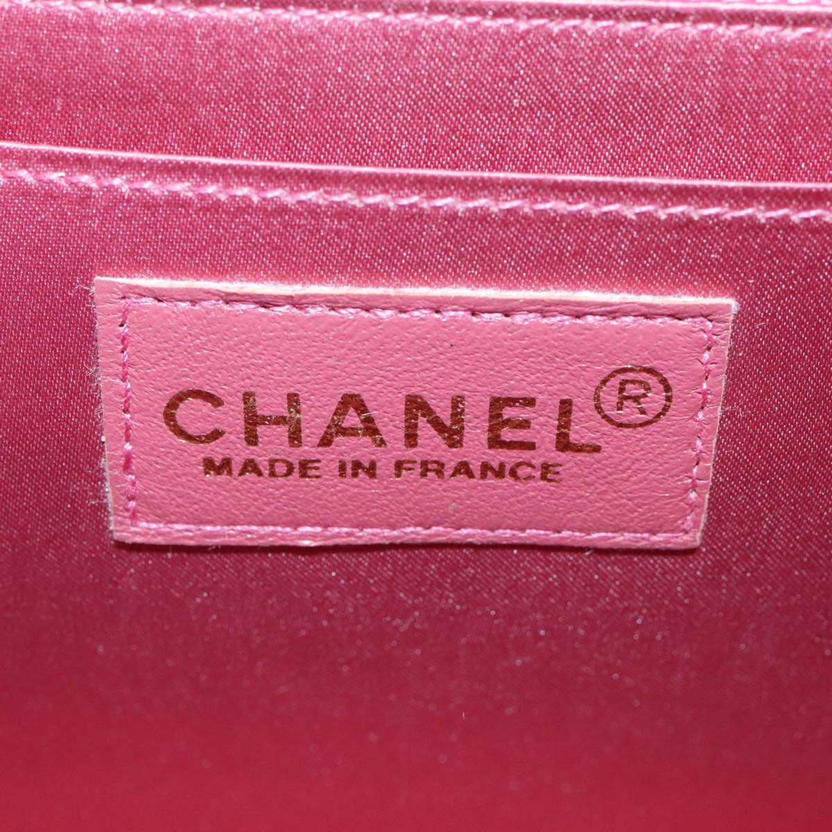 CHANEL Choco Bar Shoulder Bag Leather White Gold pink CC Auth bs18354