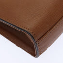 Burberrys Clutch Bag Leather Gold Brown Auth bs18366-16