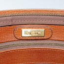 Burberrys Clutch Bag Leather Gold Brown Auth bs18366-10