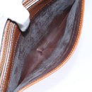 Burberrys Clutch Bag Leather Gold Brown Auth bs18366-12