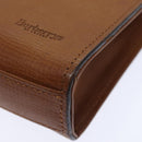 Burberrys Clutch Bag Leather Gold Brown Auth bs18366-7