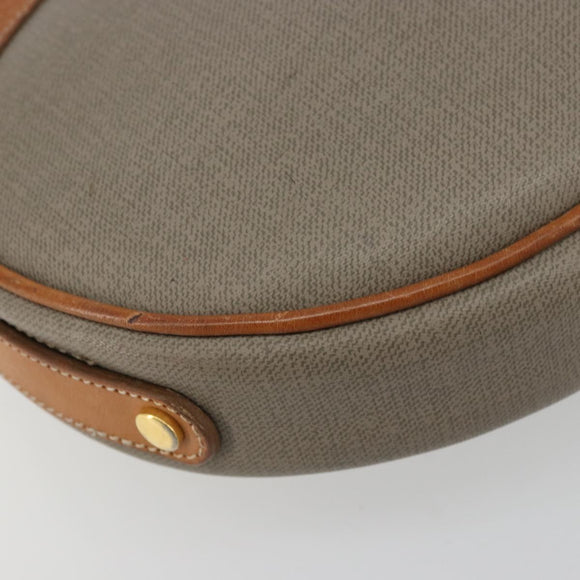 Christian Dior Shoulder Bag Leather PVC Gray Gold Auth bs18377
