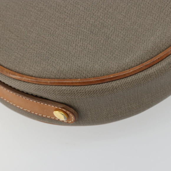 Christian Dior Shoulder Bag Leather PVC Gray Gold Auth bs18377