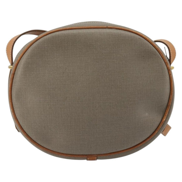 Christian Dior Shoulder Bag Leather PVC Gray Gold Auth bs18377