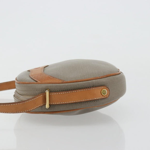 Christian Dior Shoulder Bag Leather PVC Gray Gold Auth bs18377