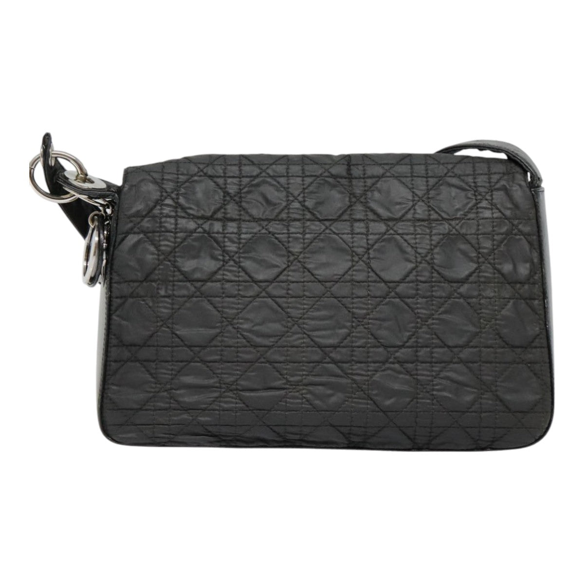 Christian Dior Canage Shoulder Bag Nylon Black Silver Auth bs18388 - 0