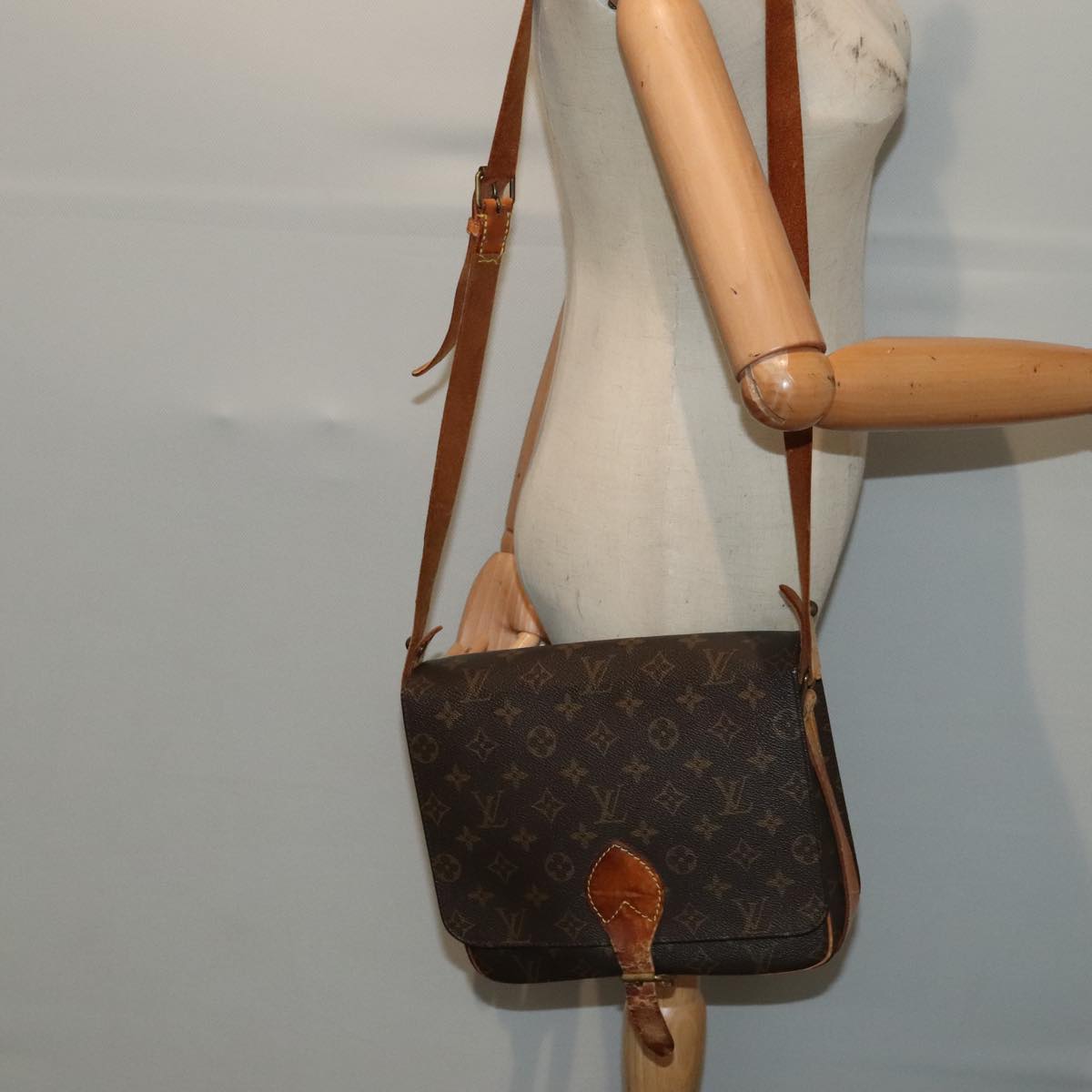 LOUIS VUITTON Monogram Cartouchiere GM Shoulder Bag M51252 LV Auth bs18392