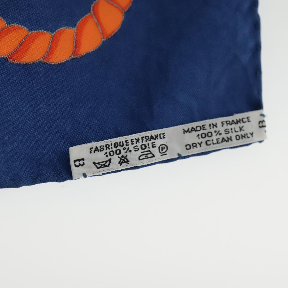 HERMES Carre 90 Scarf ""LES FOLIES DU CIEL"" Silk Blue Orange Auth bs18398