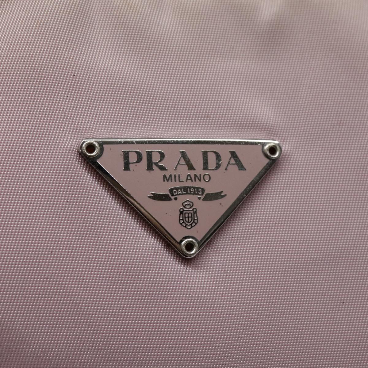 PRADA Mini Hand Bag Nylon Pink Auth bs18406