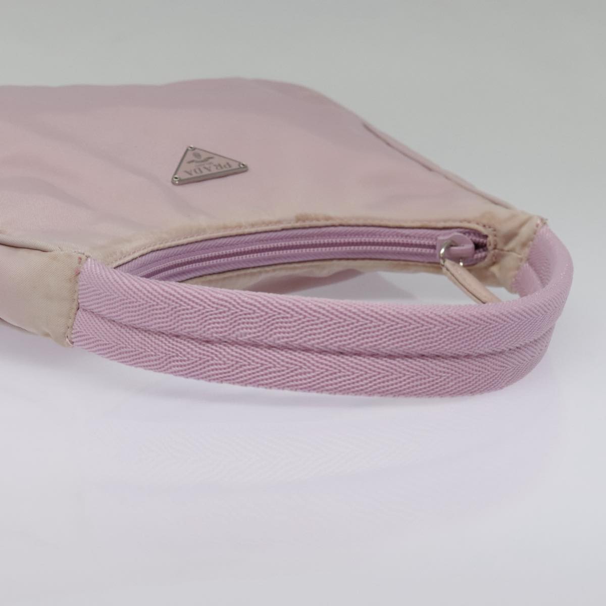 PRADA Mini Hand Bag Nylon Pink Auth bs18406