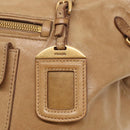 PRADA Hand Bag Leather Beige Gold Auth bs18407-18