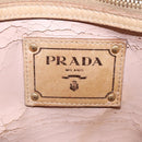 PRADA Hand Bag Leather Beige Gold Auth bs18407-10