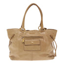 PRADA Hand Bag Leather Beige Gold Auth bs18407-13